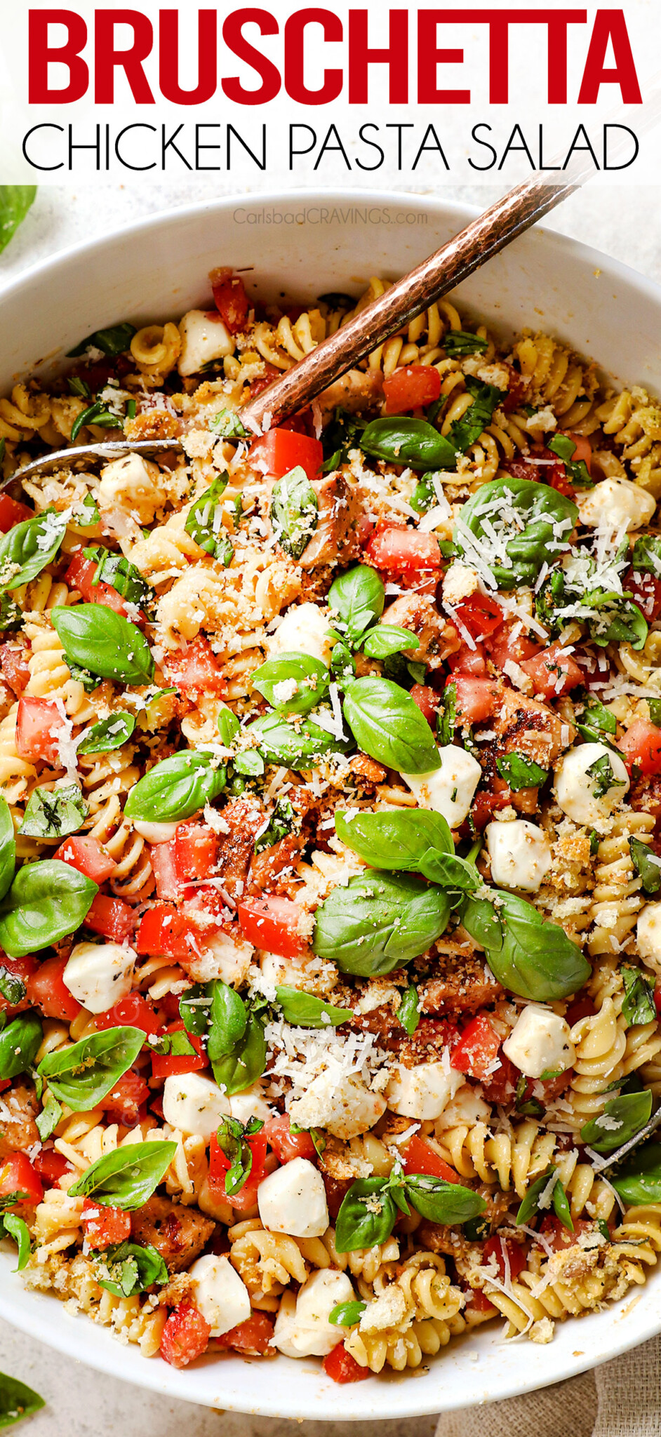 Cold Pasta Salad with Chicken - Carlsbad Cravings