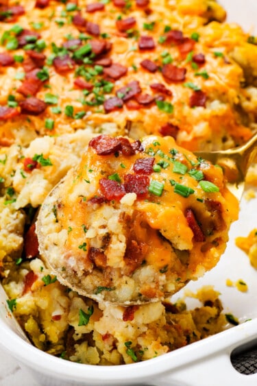 Twice Baked Mashed Potato Casserole - Carlsbad Cravings