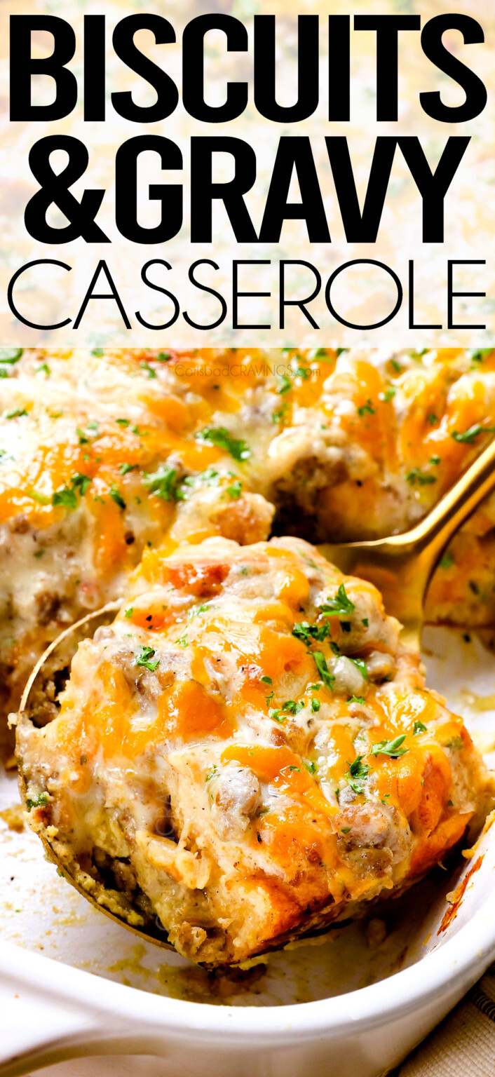 Sausage Gravy Biscuit Casserole - Carlsbad Cravings