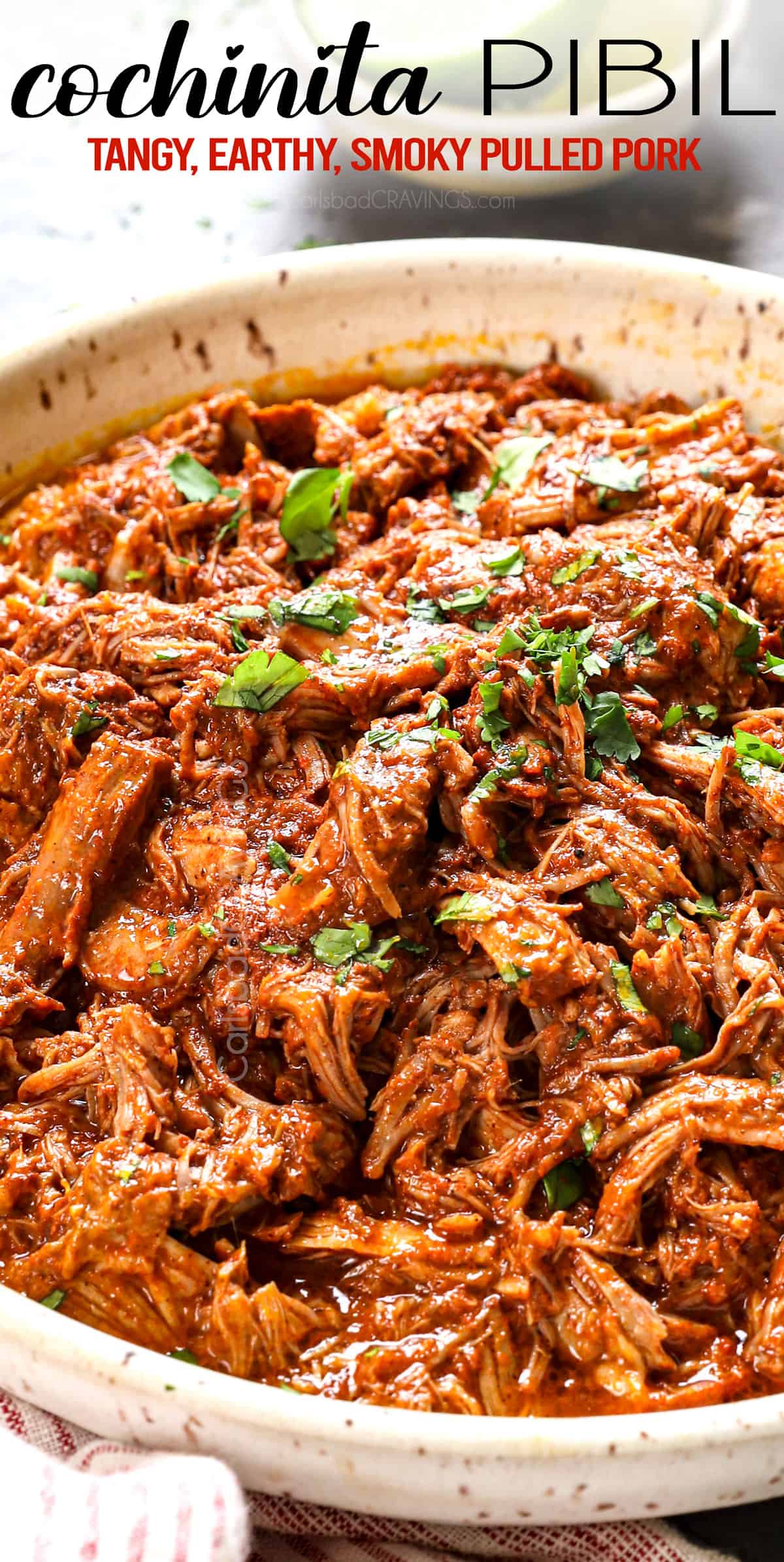 up close of cochinita pibil recipe showing how juicy it is