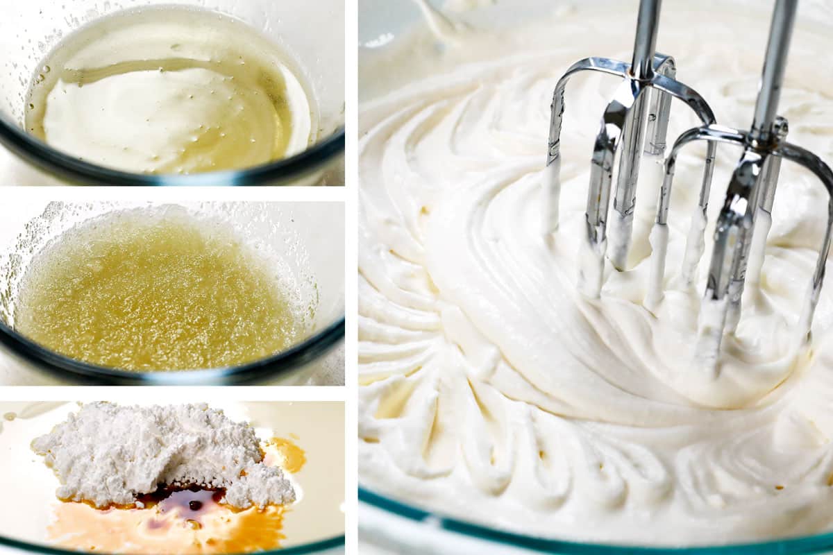 showing how to make pumpkin pie by making whipped cream with gelatin