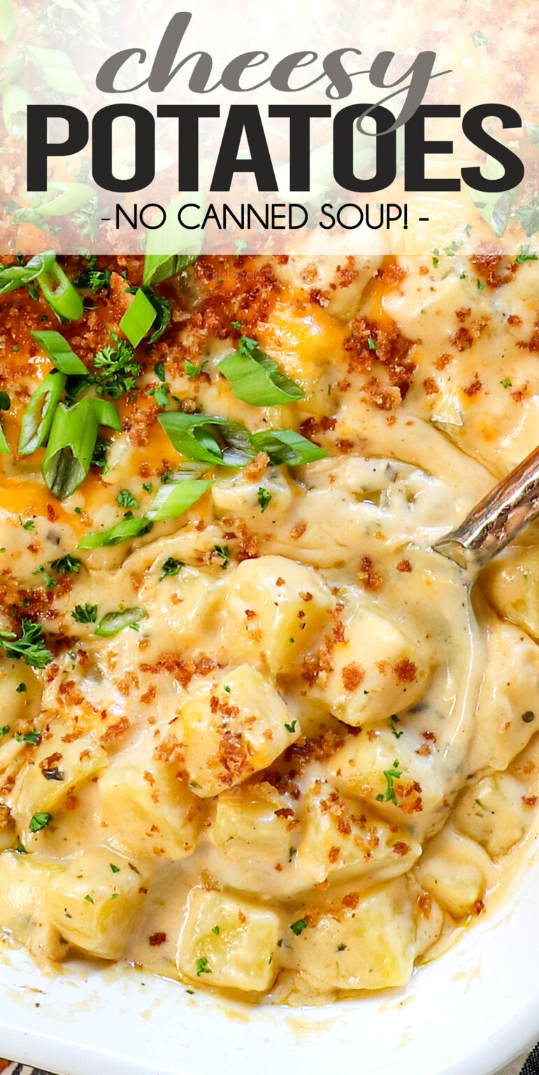 Cheesy Potatoes in Oven - Carlsbad Cravings