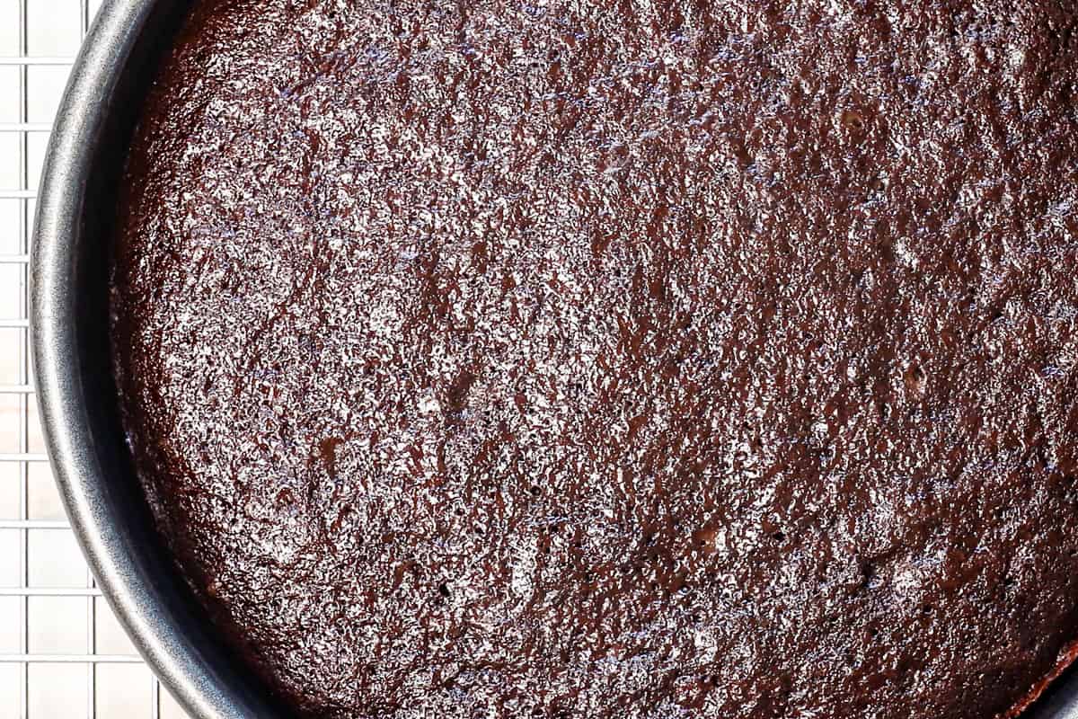 showing how to make German Chocolate by baking, then cooling on a wire rack
