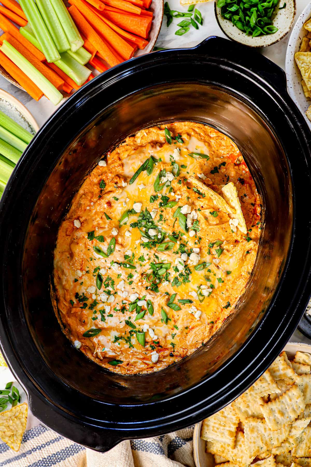 Buffalo Chicken Dip Crockpot from Carlsbad Cravings