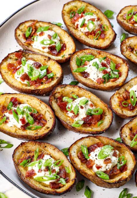 a platter of potato skins