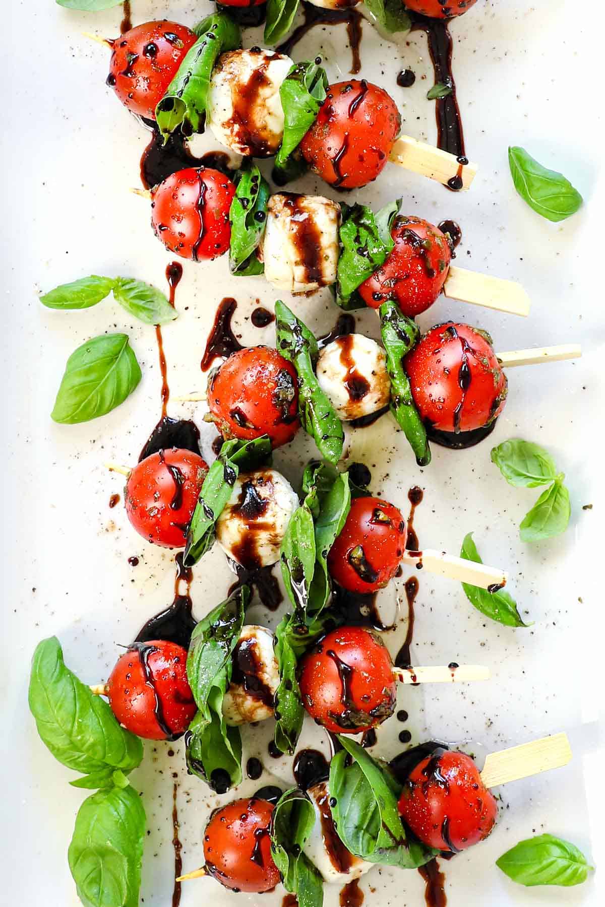 Caprese Skewers with Balsamic Glaze