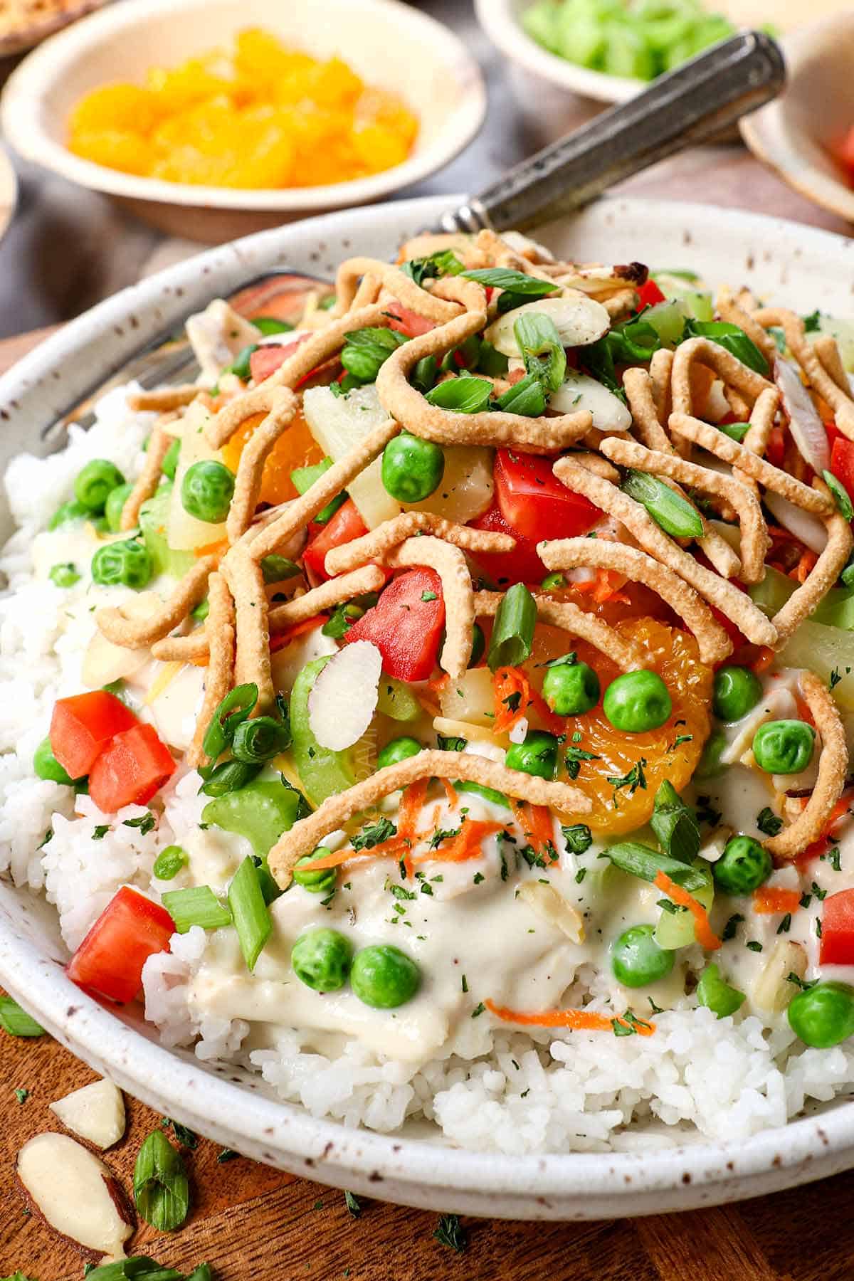 Chicken Hawaiian Haystacks with Creamy Gravy