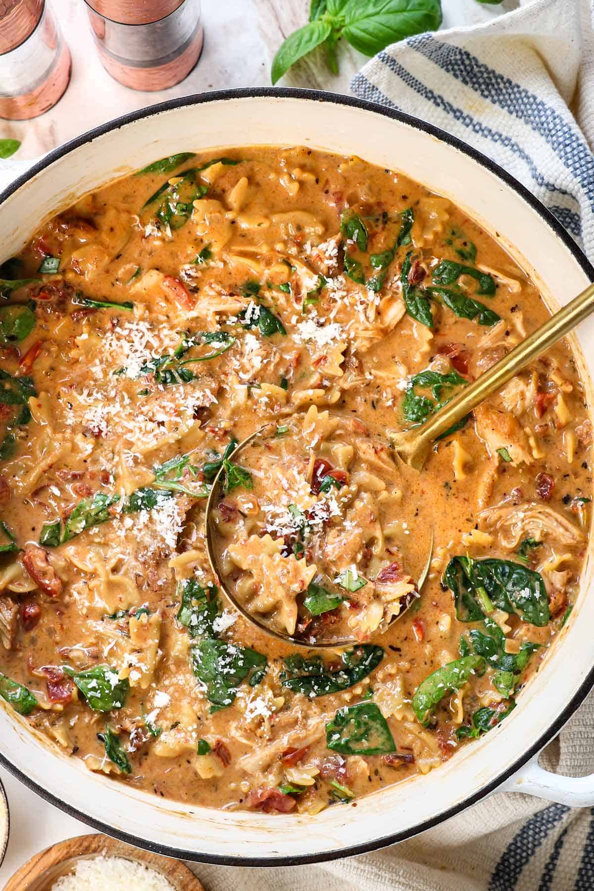 One-Pot Marry Me Chicken Pasta Soup